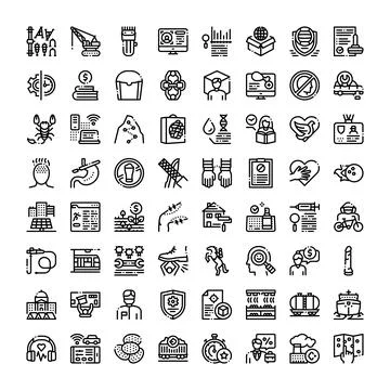 Collecting various linear vector icons for business and lifestyle 库存插图