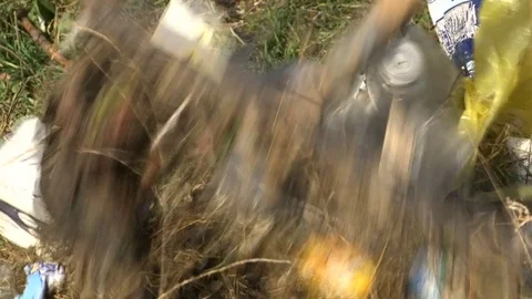 Collecting of various trash Stock Footage 82697813