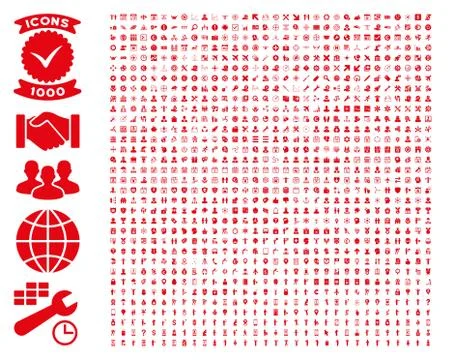 Collection of 1000 flat vector icons 스톡 일러스트