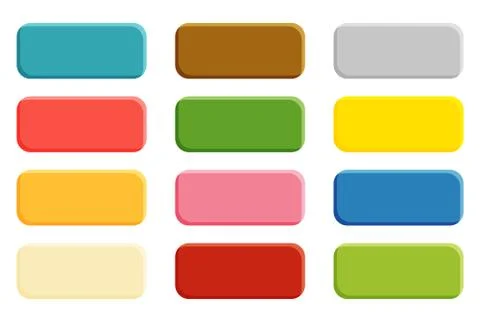 Collection of 12  isolated buttons with rounded corners Stock Illustration