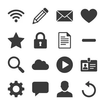 Collection of 16 universal flat design icons for web and mobile application.. Ilustração Stock