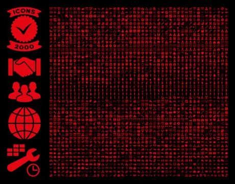 Collection Of 2000 Flat Vector Icons 스톡 일러스트