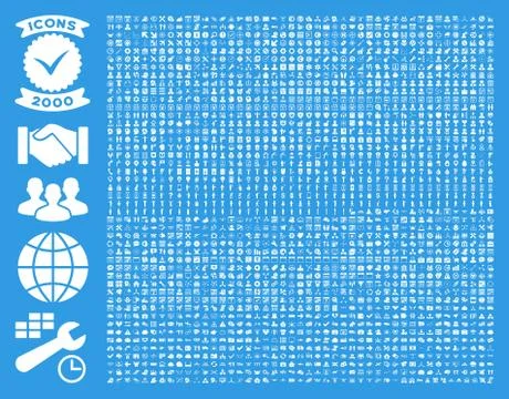 Collection Of 2000 Flat Vector Icons 스톡 일러스트