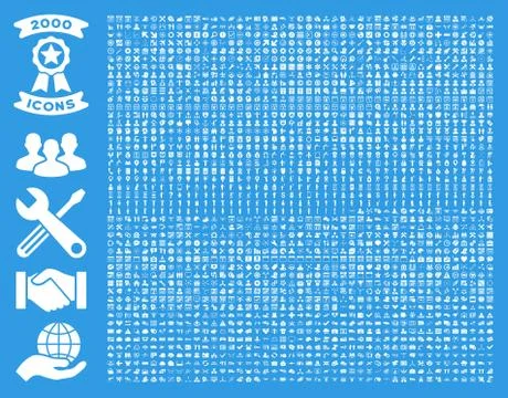 Collection Of 2000 Flat Vector Icons 스톡 일러스트