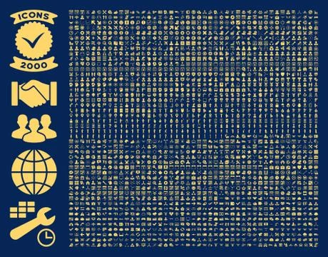 Collection Of 2000 Flat Vector Icons 스톡 일러스트