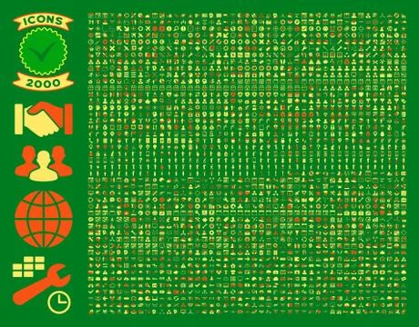 Collection Of 2000 Flat Vector Icons 스톡 일러스트