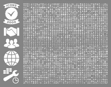 Collection Of 2000 Flat Vector Icons 스톡 일러스트