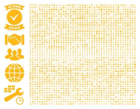 Collection Of 2000 Flat Vector Icons 스톡 일러스트