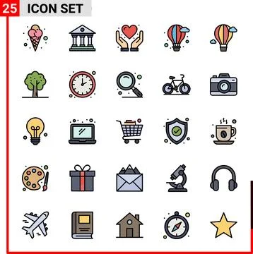 Collection of 25 Unique Flat Icons for Various Concepts. Stockillustratie
