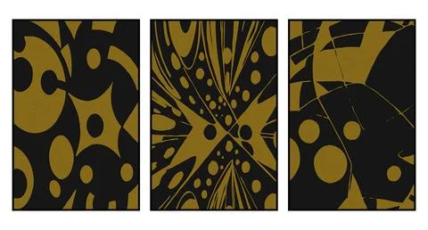 Collection of 3 abstract 3D posters. Pattern for covers, leaflets, for prin.. Stock Illustration