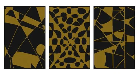 Collection of 3 abstract 3D posters. Pattern for covers, leaflets, for prin.. Stock Illustration