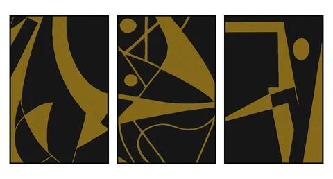 Collection of 3 abstract 3D posters. Pattern for covers, leaflets, for prin.. Stock Illustration