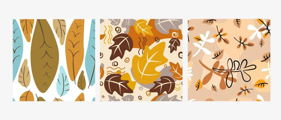 A collection of 3 patterns made in a natural minimalist style Illustrazione stock