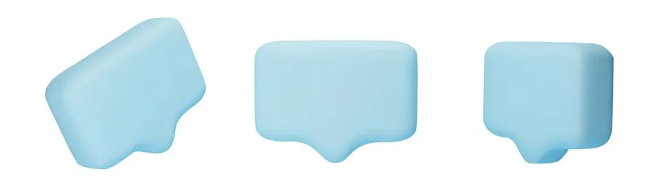 Collection 3d Chat dialogue text. Modern Realistic 3d design. The set is Stock Illustration
