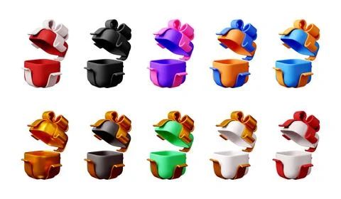 Collection of 3d gift box design Illustrazione stock