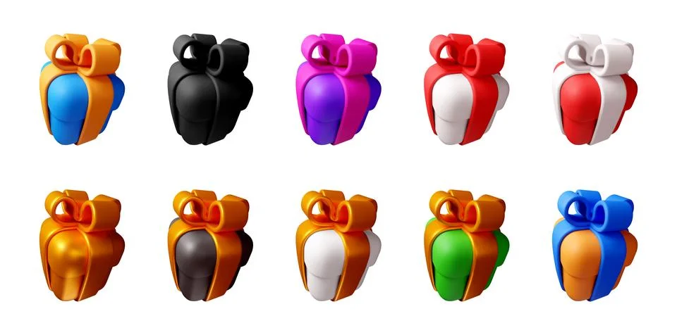 Collection of 3d vector gift box icon Stock Illustration
