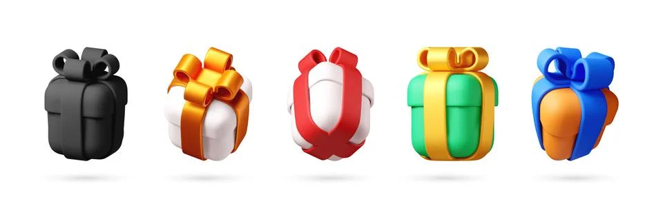 Collection of 3d vector gift box for celebration. Illustrazione stock