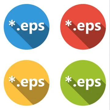 Collection of 4 isolated flat buttons (icons) for eps extension Stock Illustration