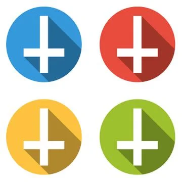 Collection of 4 isolated flat buttons (icons) with Cross of Saint Peter Stock Illustration