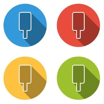 Collection of 4 isolated flat buttons for ice cream lolly (silhouette) Stock Illustration