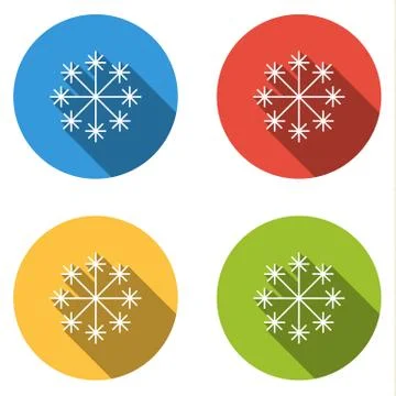 Collection of 4 isolated flat buttons for snow Stock Illustration