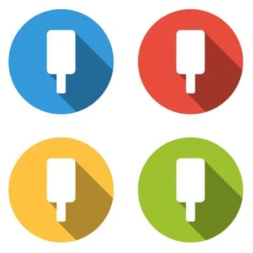 Collection of 4 isolated flat buttons for ice cream lolly Stock Illustration