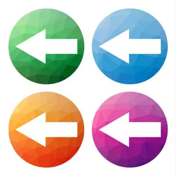 Collection of 4 isolated modern low polygonal mosaic abstract buttons - icons Stock Illustration