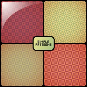 Collection of 4 seamless geometric patterns for background, wrapping paper or Illustrazione stock