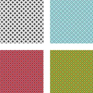 Collection of 4 seamless geometrical patterns Stock Illustration