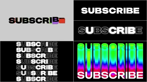 Collection of 5 Subscribe title animations. Video stock 311547909