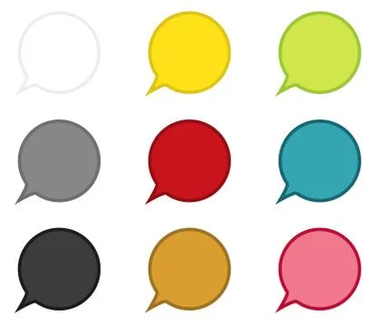 Collection of 9 circle speech bubbles Stock Illustration