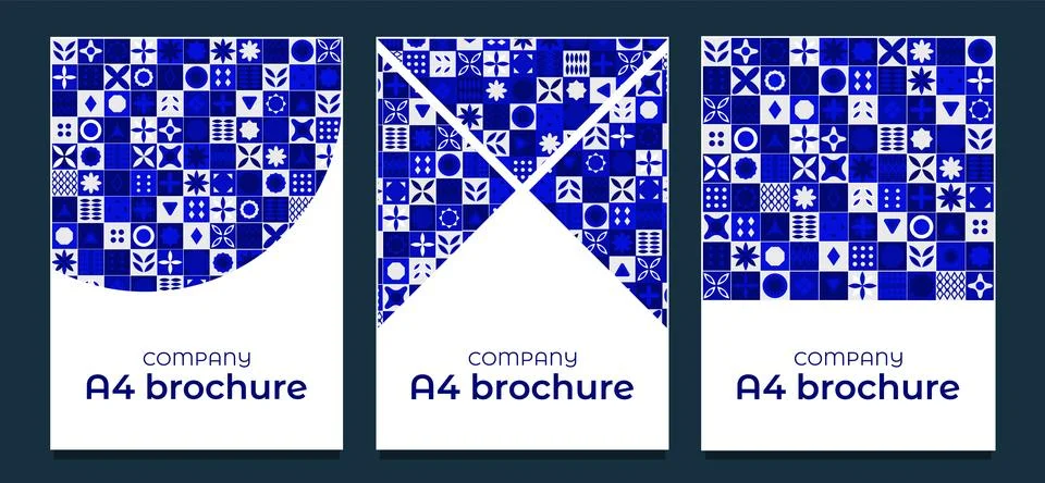 Collection of A4 document templates cover template with a geometric pattern in 스톡 일러스트