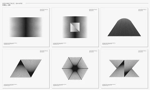 Collection of abstract blend lines logo design template. Modern linear graphic. Stock Illustration