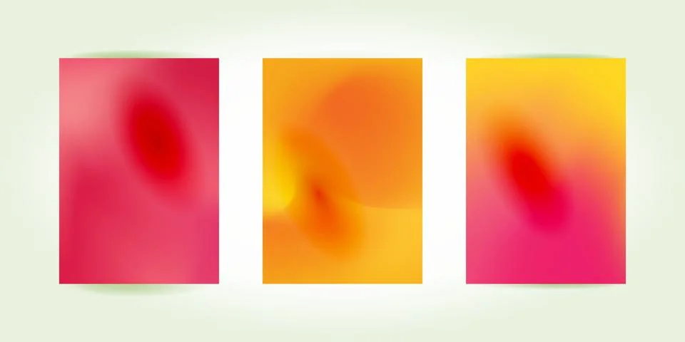 Collection of abstract blurred gradient mesh banners template Stock Illustration