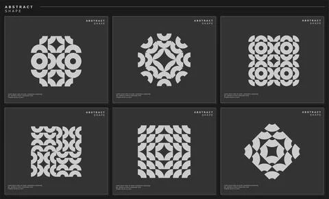 Collection of abstract circle design template. Modern radial line vector set. Illustrazione stock