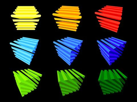 Collection of abstract design cubes Stock Illustration