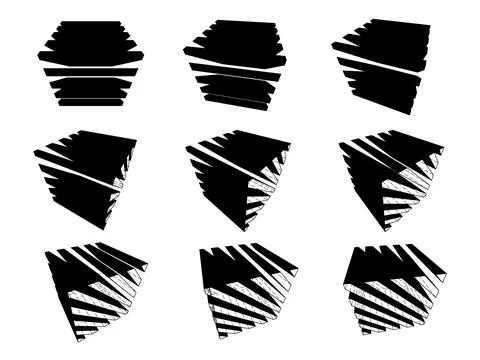 Collection of abstract design cubes Stock Illustration