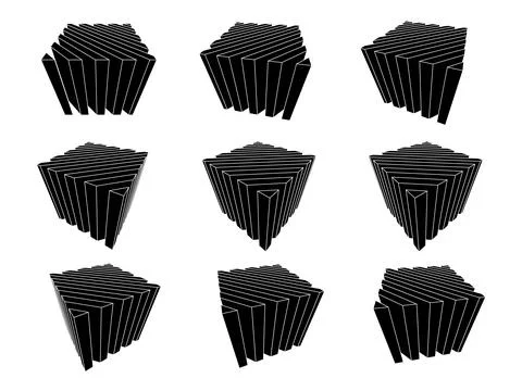 Collection of abstract design cubes Stock Illustration