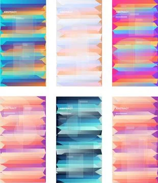 Collection of abstract geometric backgrounds featuring bold colors and dyna.. 스톡 일러스트