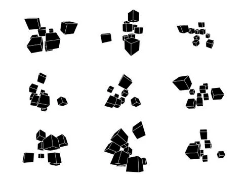 Collection of abstract geometric design elements Stock Illustration