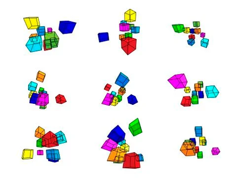 Collection of abstract geometric design elements Stock Illustration