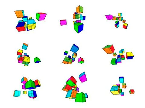 Collection of abstract geometric design elements Stock Illustration