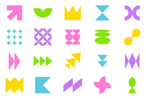 Collection of abstract geometric shapes vector illustration Stock-Illustration