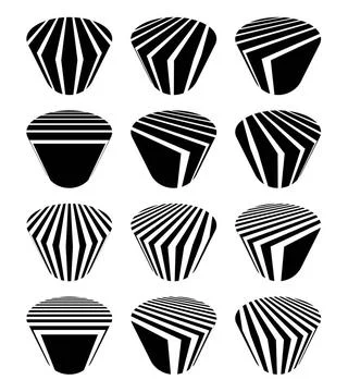 Collection of abstract graphic elements in shape of cylinders collection o... Foto stock