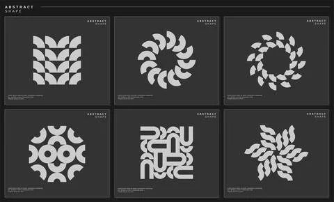 Collection of abstract line circle logo vector. Digital line logo illustration. Stock Illustration