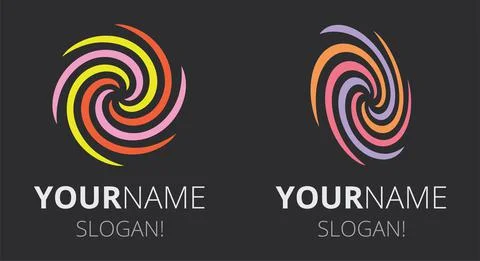 Collection of abstract logos. Vector print illustration Stock Illustration