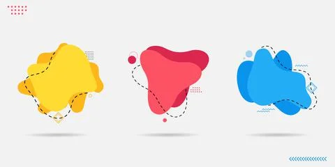 Collection of abstract modern graphic elements. Dynamic colored shapes Stock Illustration
