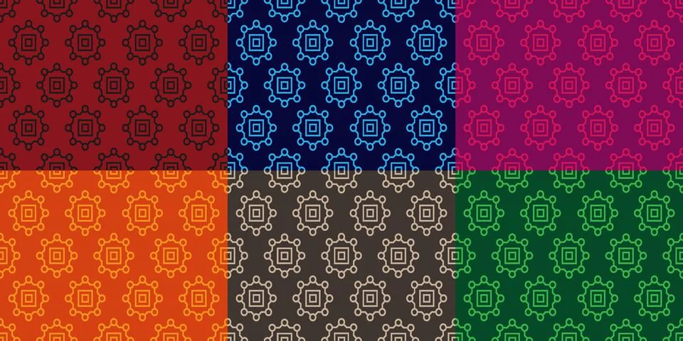 Collection of abstract seamless pattern Stock Illustration