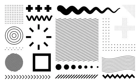 A collection of abstract shape designs, suitable for design elements such as  Stock Illustration