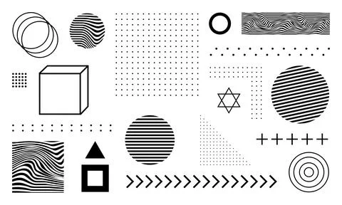 A collection of abstract shape designs, suitable for design elements such as  库存插图